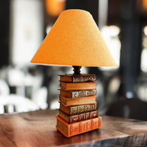 چراغ خواب رزینی مدل کتاب- نارنجی